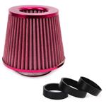 Engine Tuning, Car Air Filter AF Red + 3 Adapters, AMIO