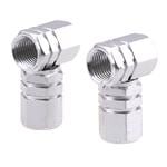 Exterior Tuning and Styling, Aluminium Silver Valve Cap Set   4pcs, AMIO