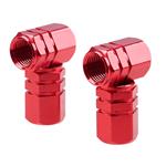 Exterior Tuning and Styling, Aluminium Red Valve Cap Set   4pcs, AMIO
