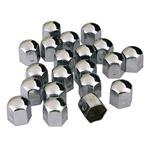 Exterior Tuning and Styling, Hexagonal chromed steel nut covers   O 19 mm, Pilot