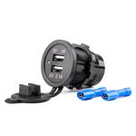 Caravan Accessories, Waterproof 12/24V 3.1A Dual USB Charging Unit   Black, AMIO