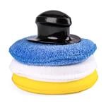 Polishing Sponges, Microfiber Polishing Pad Mix with Handle, 125mm   3 Pack, AMIO