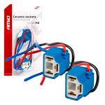 Bulb Socket, Ceramic Bulb Sockets Angled H4   Pair, AMIO