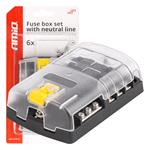 Cable Connector, Fuse Box Set with Neutral Line and 6 Sockets, AMIO