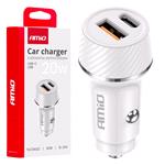 Chargers And Power Supply, Dual USB A + USB C 20W 12/24V Car Charger, AMIO