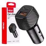 Chargers And Power Supply, AMIO Car charger QC+PD 20W 3A USB A + USB C, AMIO