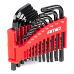 Allen Keys, AMIO Imbus HEX & TORX Keys, CRV, Black   Set of 22, AMIO