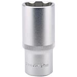 Sockets, Draper Expert 09889 27mm 1/2 Square Drive Hi Torw Satin Chrome 6 Point Deep Socket, Draper