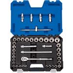 Socket Set, Draper Expert 16467 1 2 inch Sq. Dr. MM AF Combined Socket Set (41 Piece), Draper