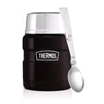 Flasks, Thermos 470ml King Stainless Steel Food Jar with Spoon Black, Thermos