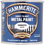 Rust Removal and Treatment, Hammerite Direct To Rust Metal Paint - Smooth White - 250ml, Hammerite Paint