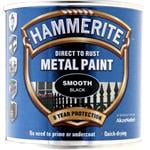 Rust Removal and Treatment, Hammerite Direct To Rust Metal Paint - Smooth Black - 250ml, Hammerite Paint