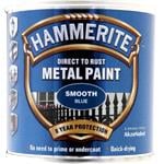 Rust Removal and Treatment, Hammerite Direct To Rust Metal Paint - Smooth Blue - 250ml, Hammerite Paint