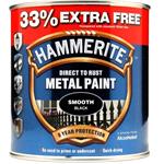 Rust Removal and Treatment, Hammerite Direct To Rust Metal Paint - Smooth Black - 750ml, Hammerite Paint