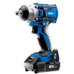 Drills and Cordless Drivers, Draper 55343 D20 20V Brushless 1 2 inch Mid Torque Impact Wrench with 2 x 2Ah Batteries and Charger 250Nm   , Draper