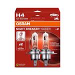Bulbs   by Bulb Type, Osram Night Breaker Silver 12V 60/55W H4 +100% Brighter Bulb   Twin Pack, Osram