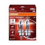 Bulbs   by Bulb Type, Osram Night Breaker Laser 12V 60/55W H4 +150% Brighter Headlight Bulb   Twin Pack, Osram