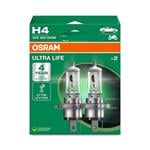 Bulbs   by Bulb Type, Osram Ultra Life 12V 60/55W H4 Bulb   Twin Pack, Osram