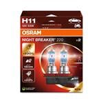 Bulbs   by Bulb Type, Osram Night Breaker 220 12V 55W H11 +220% Brighter Bulbs   Twin Pack, Osram
