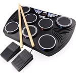 Gifts, PDT RockJam Rechargeable Bluetooth Midi 7 Pad Tabletop Digital Drums Kit with Drumsticks, PDT RockJam