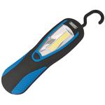 Torches, Draper 94507 COB LED Work Light with Magnetic Back and Hanging Hook, 3W, 200 Lumens, Blue, 3 x AA Batteries Supplied, Draper