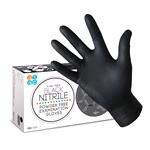 Gloves, X TRA Thick Black Nitrile Powder Free Disposable Gloves   x100   Large, ASAP Innovations