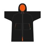 SUP Wear, MDNS Adult Stay Dry Poncho   Black and Orange, MDNS