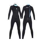 Wetsuits, MDNS Pioneer Fullsuit 4|3mm Steamer Women's Wetsuit - Black and Azure - Size L, MDNS