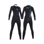 Wetsuits, MDNS Pioneer Fullsuit 3|2mm Steamer Women's Wetsuit - Black and Azure - Size L, MDNS