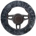Steering Wheel Covers, Faux Lambs Wool Steering Wheel Cover   Silver (37 39cm), Walser