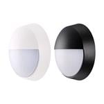 Outdoor Lights, Luceco IP54 Eco Round Bulkhead Eyelid with Interchangable Black and White Trim - 10W, Luceco