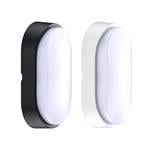 Outdoor Lights, Luceco IP54 Eco LED Oval Bulkhead with Interchangable Black and White Trim - 10W, Luceco