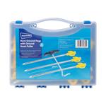 Camping Equipment, Ground Tent Pegs 6.5x205mm with Ground Hook Puller   Pack of 21, Streetwize