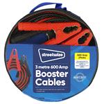 Jump Leads, Streetwize 3m 600 Amp HD Booster Cables   Suitable for Petrol up to 4.5L, Diesel up to 4L Engines, Streetwize