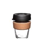 Reusable Mugs, KeepCup Brew Cork 12oz Black   Tempered Glass Reusable Coffee Cup with Cork Band 340ml, KeepCup