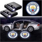 Car Logo Lights, Man City Car Door LED Puddle Lights Set (x2)   Wireless, 