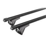 Roof Racks and Bars, Nordrive Quadra black steel Roof Bars for Hyundai KONA 2017 Onwards, with Solid Roof Rails, NORDRIVE