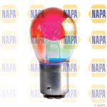 Stop Light Bulbs, Napa 12V PR21/5W BAW15d Red Bulb   Single, NAPA