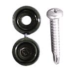 Number Plate Fixings, Pearl Number Plate Drill Screws & Caps   Black   Pack Of 20, PEARL CONSUMABLES
