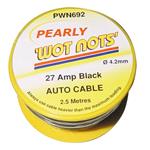 Cables, Wot Nots 1 Core Cable   Black   2.5m   27A, WOT NOTS