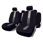 Interior Styling, Sparco Fabric Car Seat Cover Set   Black and Grey, Sparco