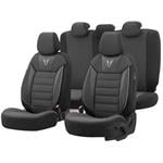 Seat Covers, TORO Premium Cotton & Leather Car Seat Covers   Black/Grey, Otom