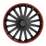 Hub Caps, Crystal 14 Inch Wheel Trims Set   BLACK & RED, Versaco
