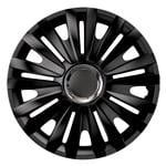 Hub Caps, Royal 16 Inch Wheel Trims Set   BLACK, Versaco