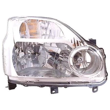 Right Headlamp (Halogen, Takes H4 Bulb, Chrome Bezel, Manual Adjustment) for Nissan X TRAIL 2001 2008