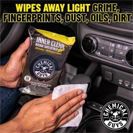 Chemical Guys InnerClean Interior Quick Detailer & Protectant Wipes (50 ct)