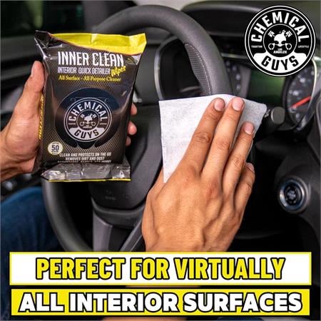 Chemical Guys InnerClean Interior Quick Detailer & Protectant Wipes (50 ct)