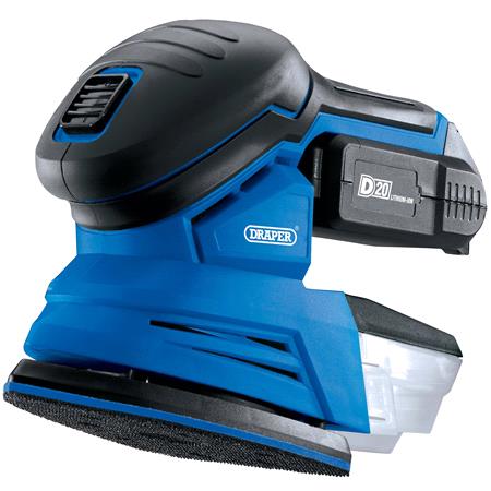 Draper 00608 D20 20V Tri Base Detail Sander with 2Ah Battery and Charger   