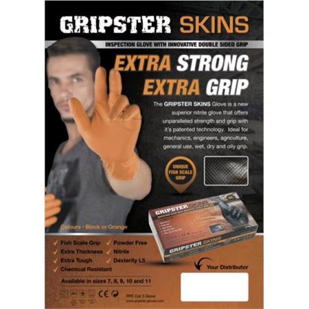 Gripster Skins Black Fishscale Grip Glove. Extra Large