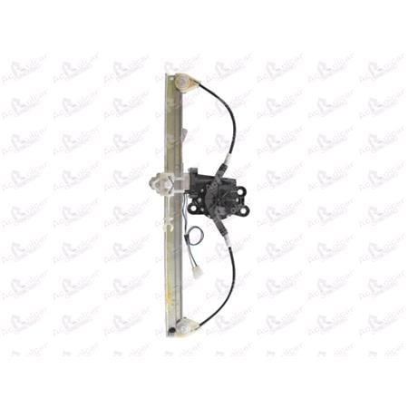 Front Left Electric Window Regulator (with motor) for FIAT QUBO, 2008 , 2 Door Models, WITHOUT One Touch/Antipinch, motor has 2 pins/wires